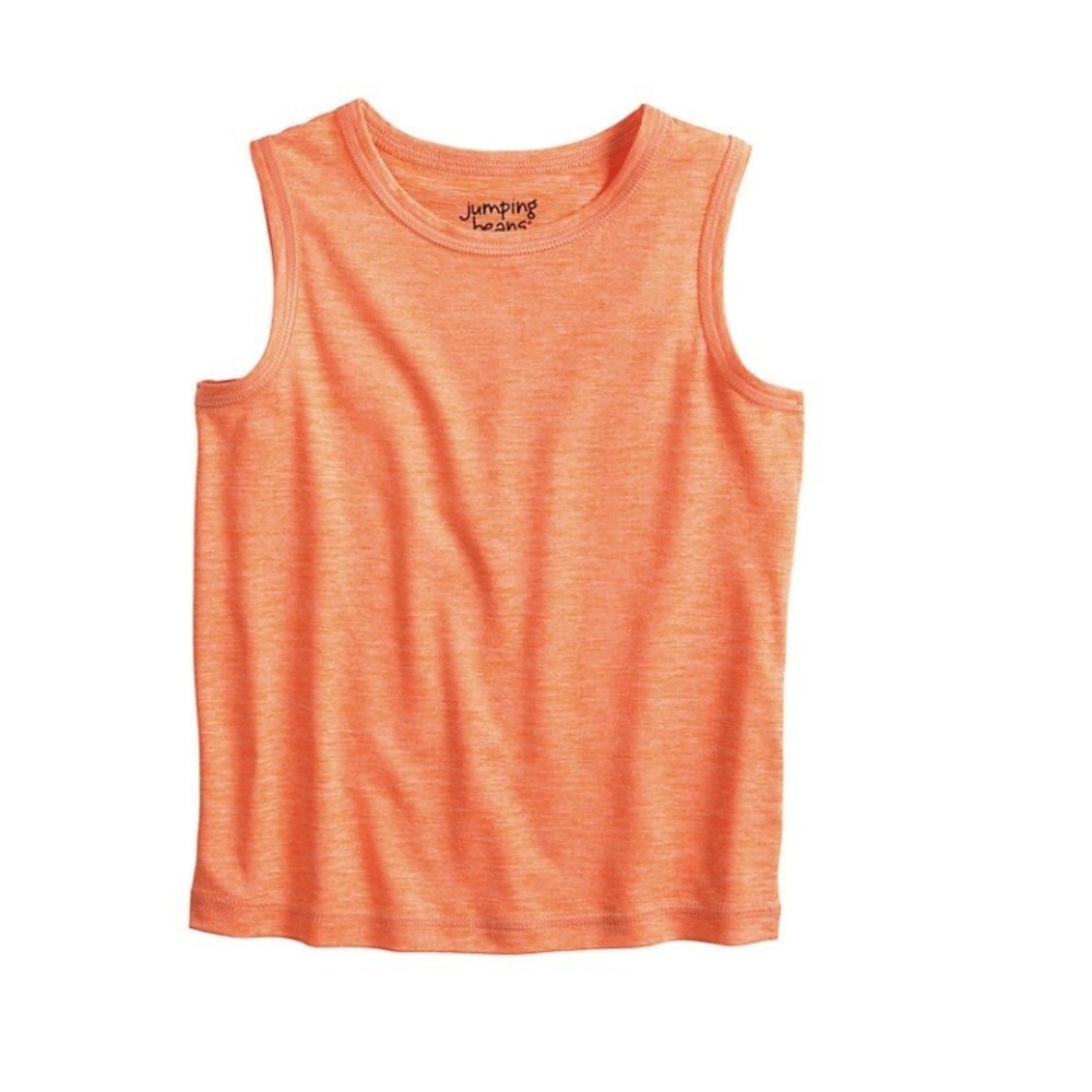 Jumping Beans Toddler Boys Basic Active Tank Top 5T New with Tags Orange Heather